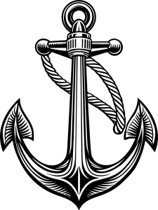 Icon of a ship's anchor representing the Evidence Anchor step.