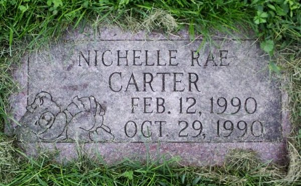 Close-up of a pink granite headstone in Park Street Cemetery featuring a carved bear cub; the space between the birth and death dates represents the "hyphen" of a lifetime.